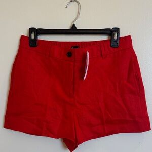 Women’s J. Crew red linen shorts, size small, new with tags